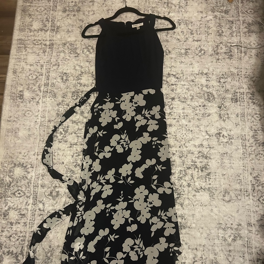 Navy Blue Floral Dress